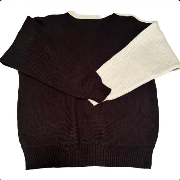 Vintage 90’s Gold Sequined, Long oversized Sleeved Black/white Block Sweater - Picture 5 of 6